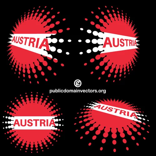 Austria halftone stickers