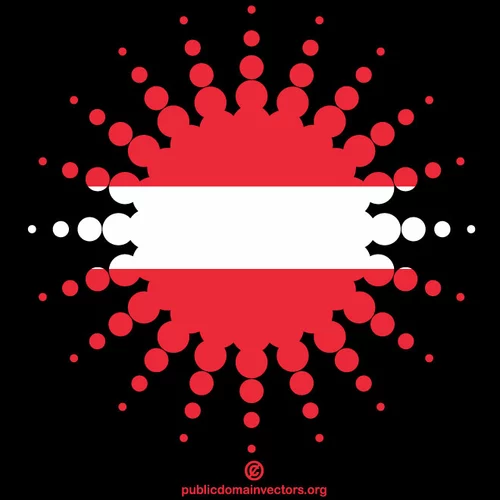 Austrian flag halftone design