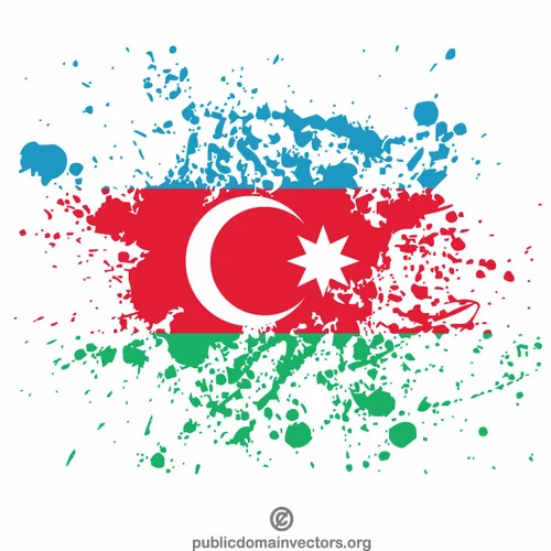 Azerbaijan flag grunge ink