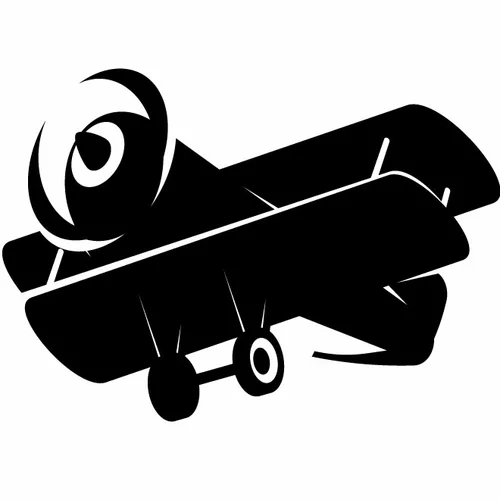 Biplane silhouette vector image