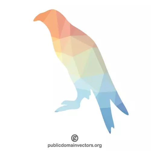 Colored silhouette of a bird