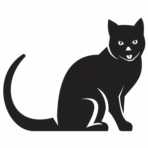 Black cat silhouette clip art