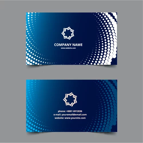 Blue business card design template