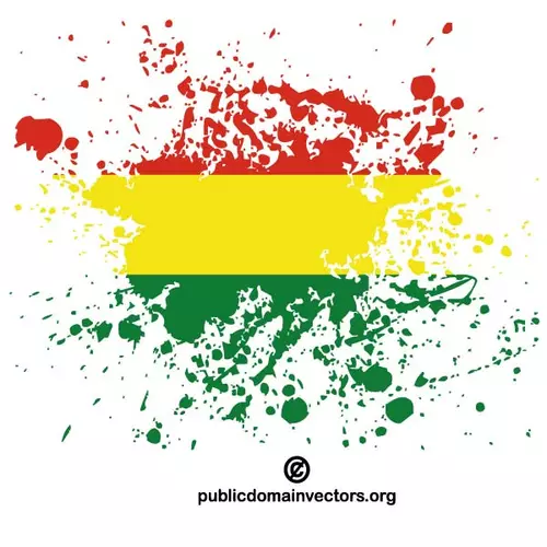 Ink spatter in colors of the flag of Bolivia