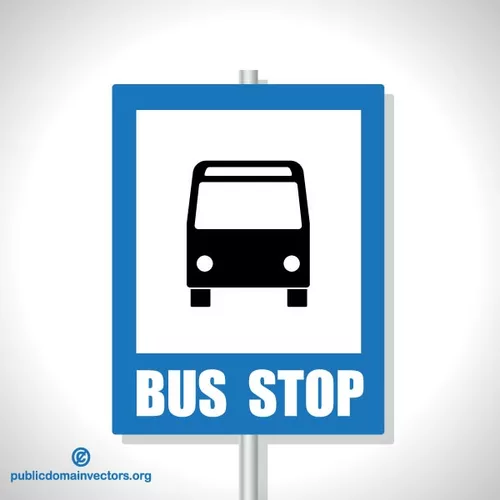 Bus stop blue sign