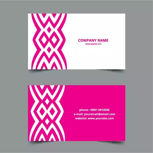 Pink design business card template