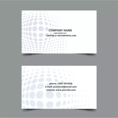 Business card layout with halftone pattern