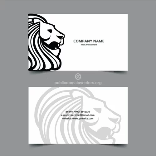 Lion motif business card