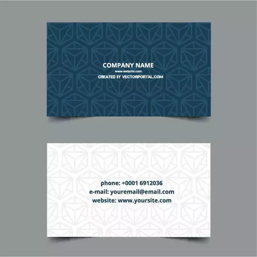 Business card template with geometric pattern