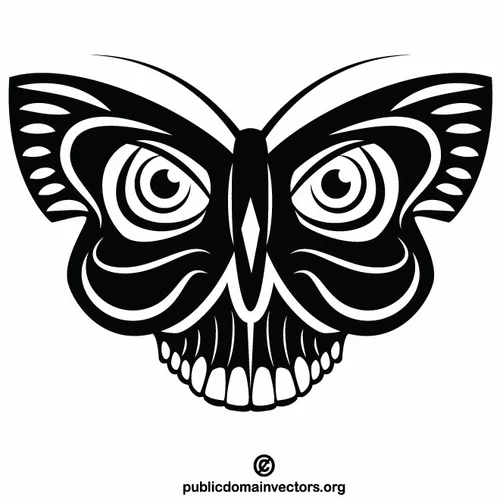 Butterfly with skull silhouette