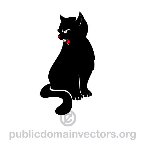 Vector image of black cat