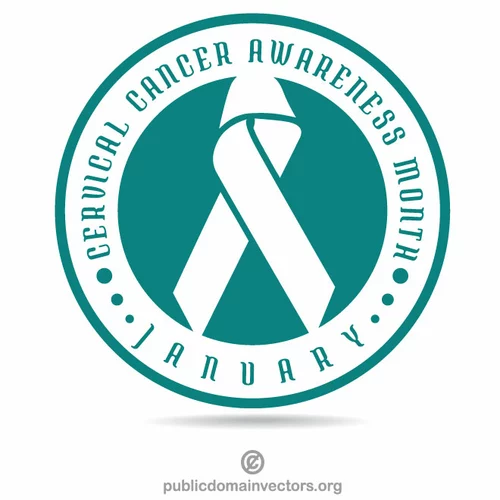 Cervical cancer ribbon sticker