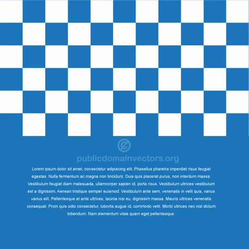 Blue checkered background with text
