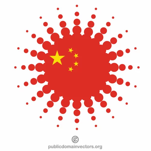 Chinese flag halftone design element