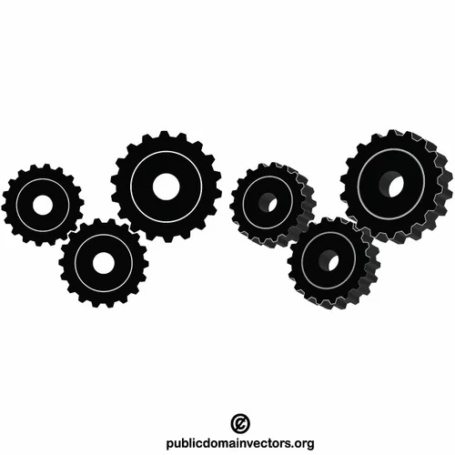 Cog gear silhouette clip art