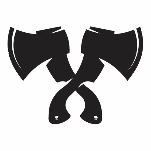 Crossed axes silhouette