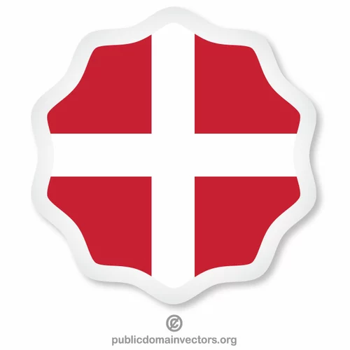 Danish flag sticker vector