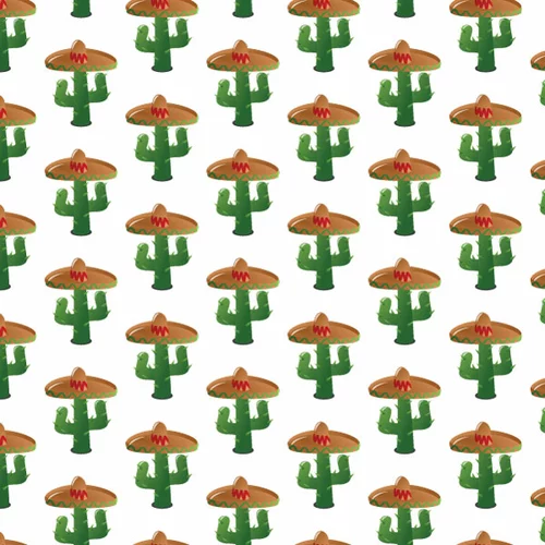 Desert cactus seamless pattern