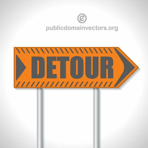 Detour sign vector clip art