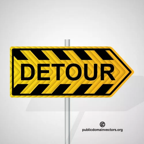 Detour warning sign