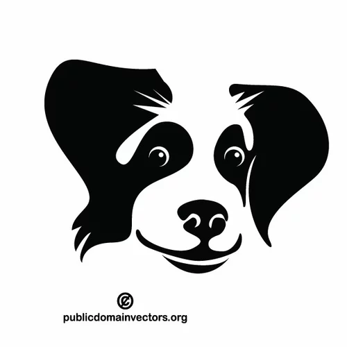 Black and white dog clip art