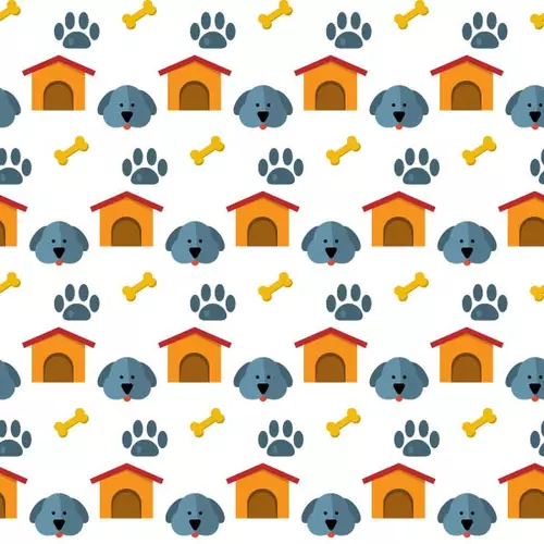 Dog house seamless pattern vector