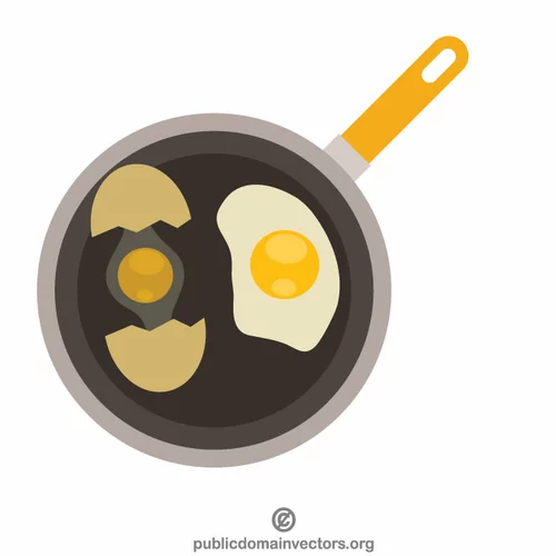 Fried eggs in a pan