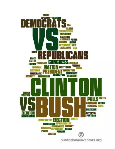 American elections 2016 vector word cloud