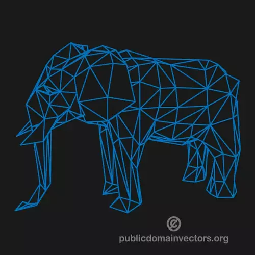 Contour image of an elephant