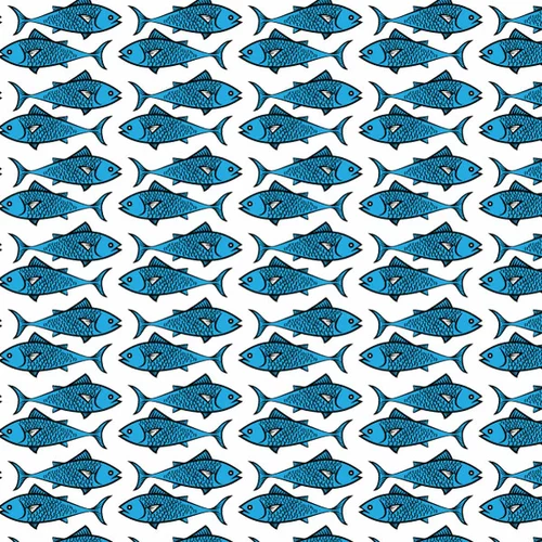 Blue fish seamless pattern