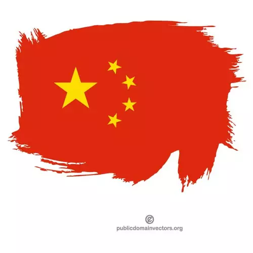 Chinese flag painted on white surface