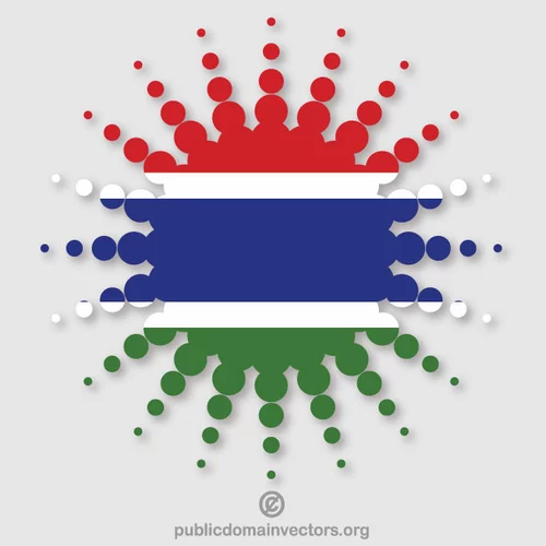 Gambia flag halftone design