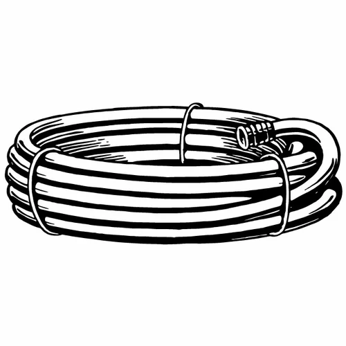 Garden hose monochrome clip art