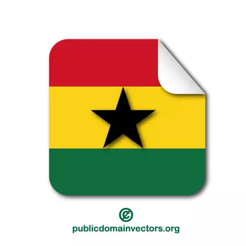 Peeling sticker with flag of Ghana