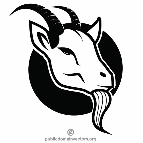 Goat monochrome vector graphics