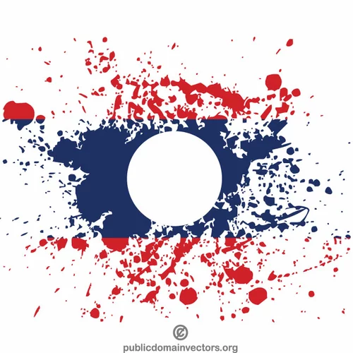 Laos flag ink spatter