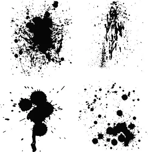 Ink splash vector pack