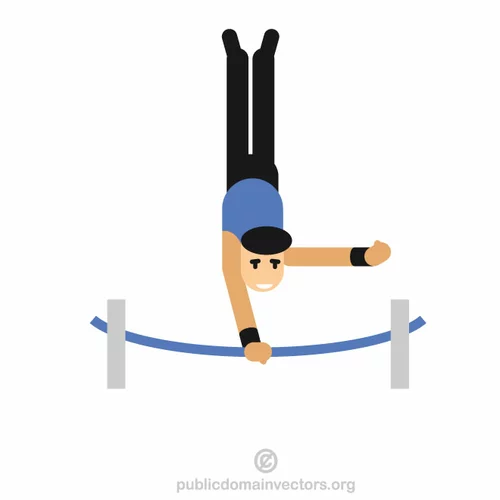 Gymnast on a gymnastics high bar