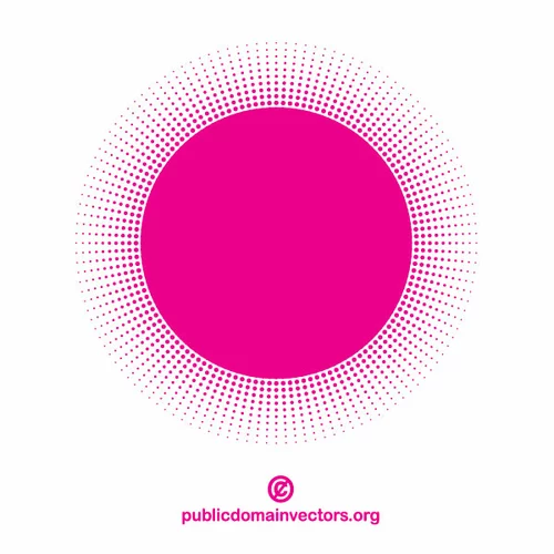 Pink halftone circle