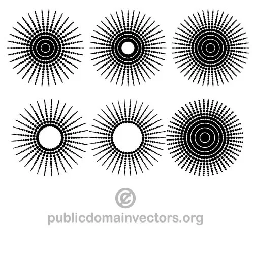 Halftone circles vector graphics