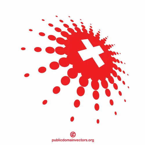 Halftone design with Swiss flag