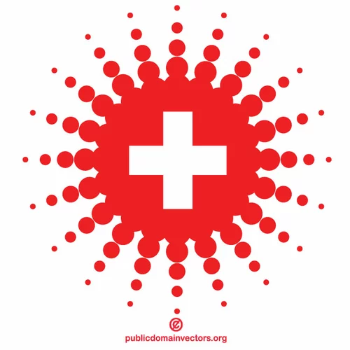 Flag of Switzerland halftone effect