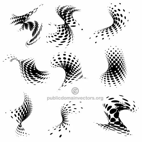 Halftone objects vector pack