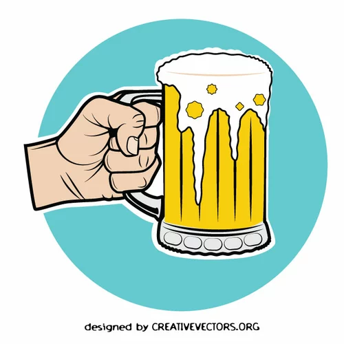 Hand with a glass of beer