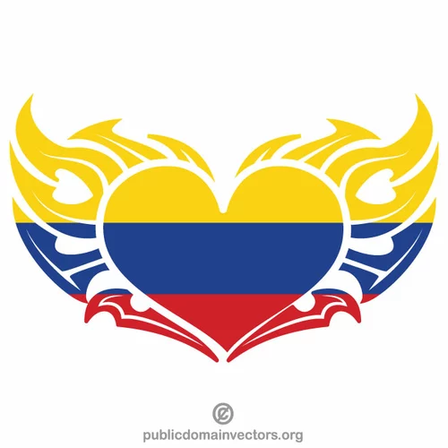 Heart with Colombian flag