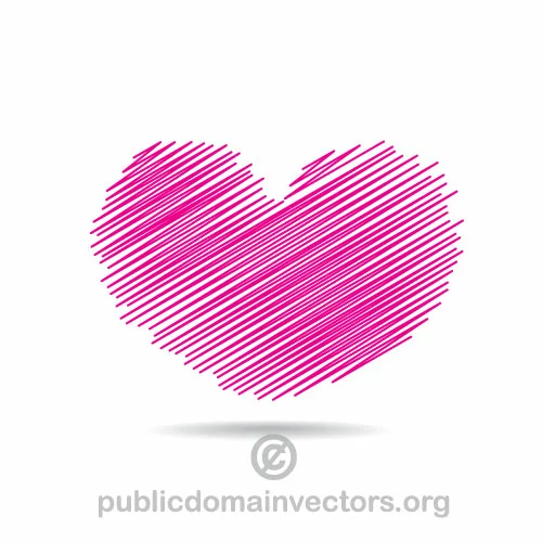 Scribble heart shape vector