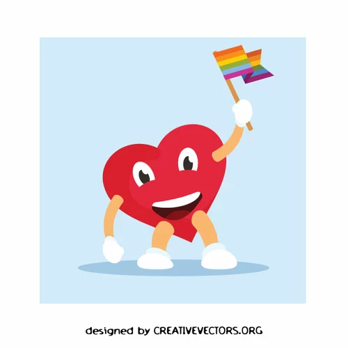 Heart with LGBT flag