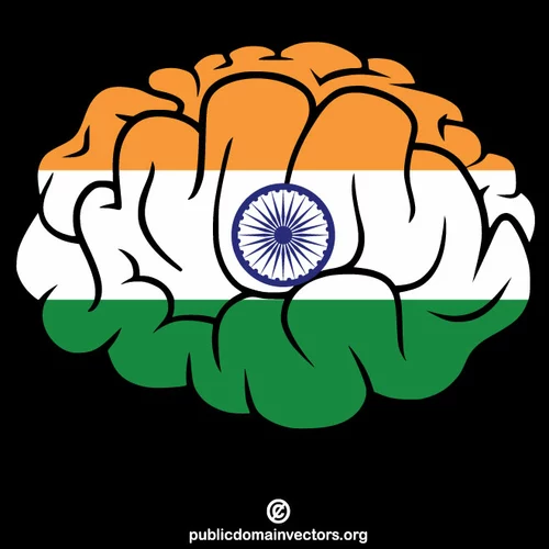 Brain silhouette Indian flag