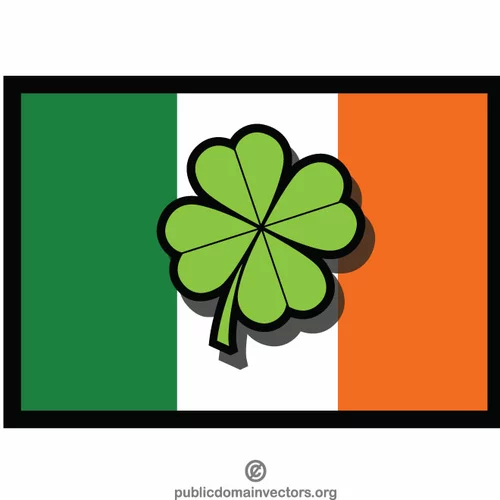 Irish flag with shamrock