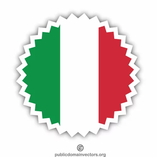 Italian flag round sticker